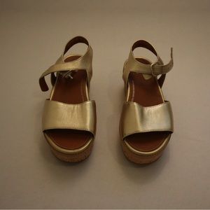 Gold Cork Platform Sandals